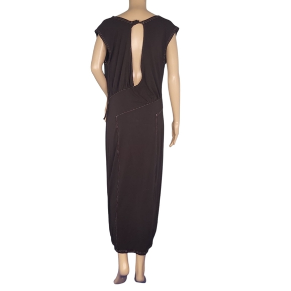 Free People Brown Side Slit Midi Dress - Picture 2 of 4